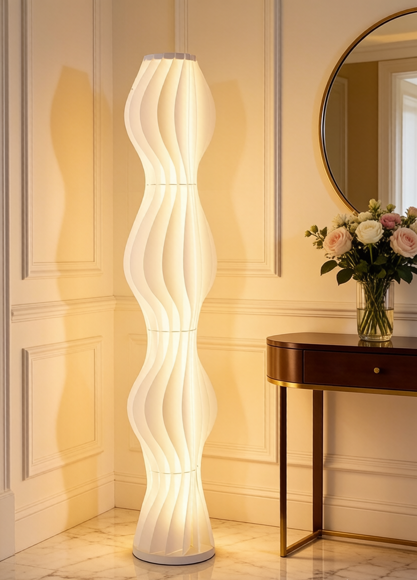 Pleated Wave Floor Lamp