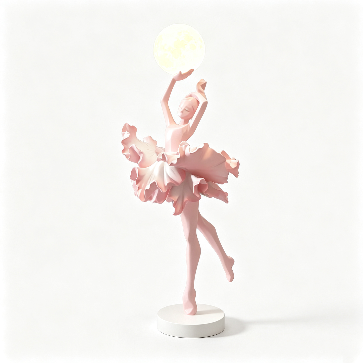 Pink Ballerina Holding Moon Floor Lamp