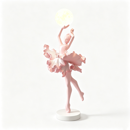 Pink Ballerina Holding Moon Floor Lamp