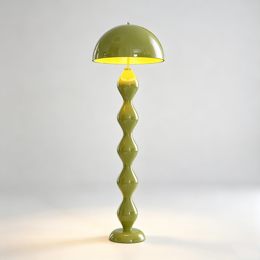 Retro Mushroom Dome Wavy Pole Floor Lamp