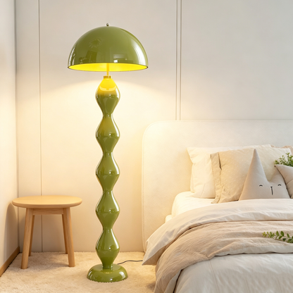 Retro Mushroom Dome Wavy Pole Floor Lamp