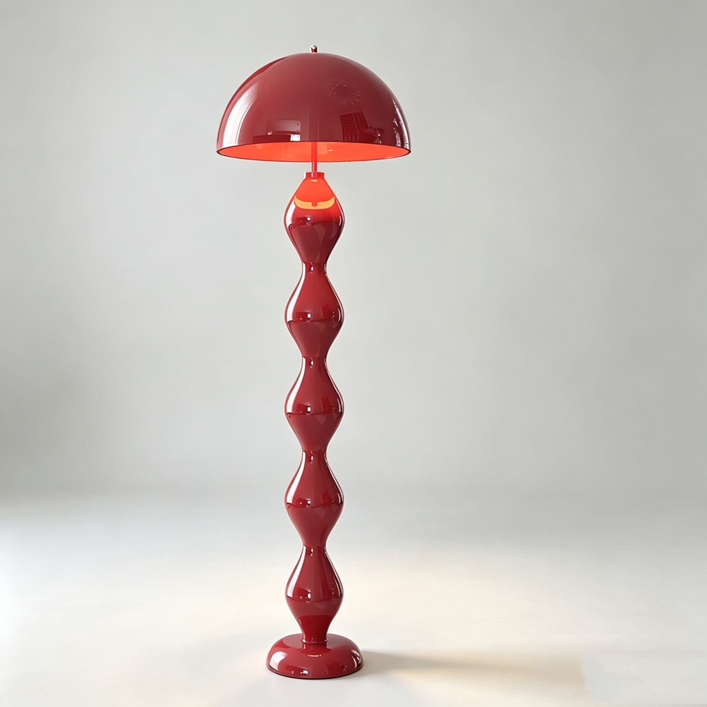Retro Mushroom Dome Wavy Pole Floor Lamp